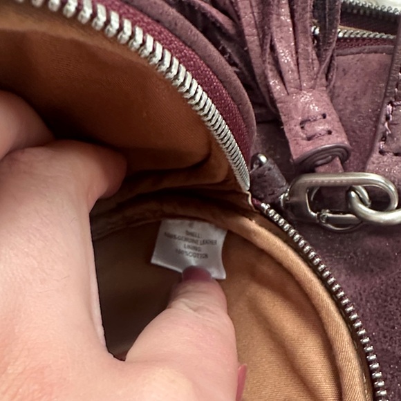 Hobo Nash Leather Purple Maroon Leather Crossbody Bag with Tassel - Picture 8 of 8